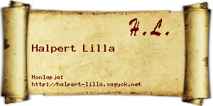 Halpert Lilla névjegykártya
